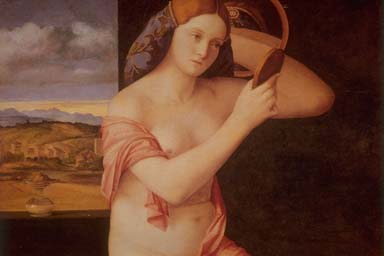 YOUNG WOMAN AT HER TOILET BY BELLINI/1515