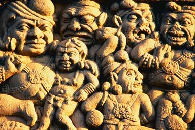 Buddhist monument at Sanchi, demon attacking
Buddha, India